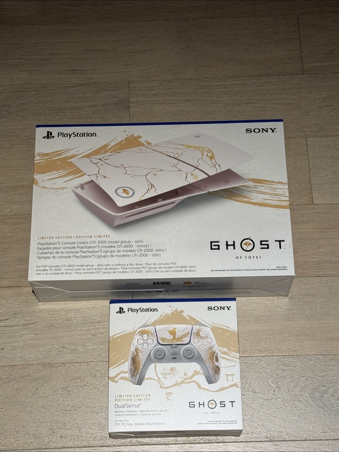 Ps5 ghost of yotei disc drive console cover and controller