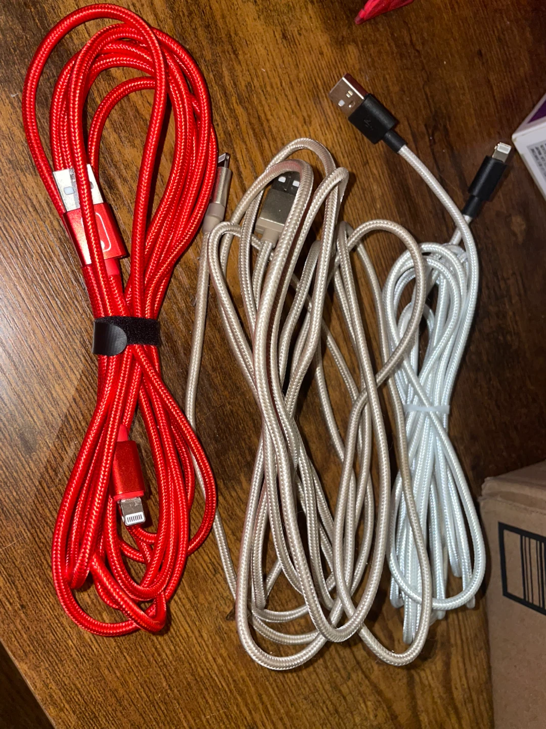 Lightning USB Cables - Red, Silver, White