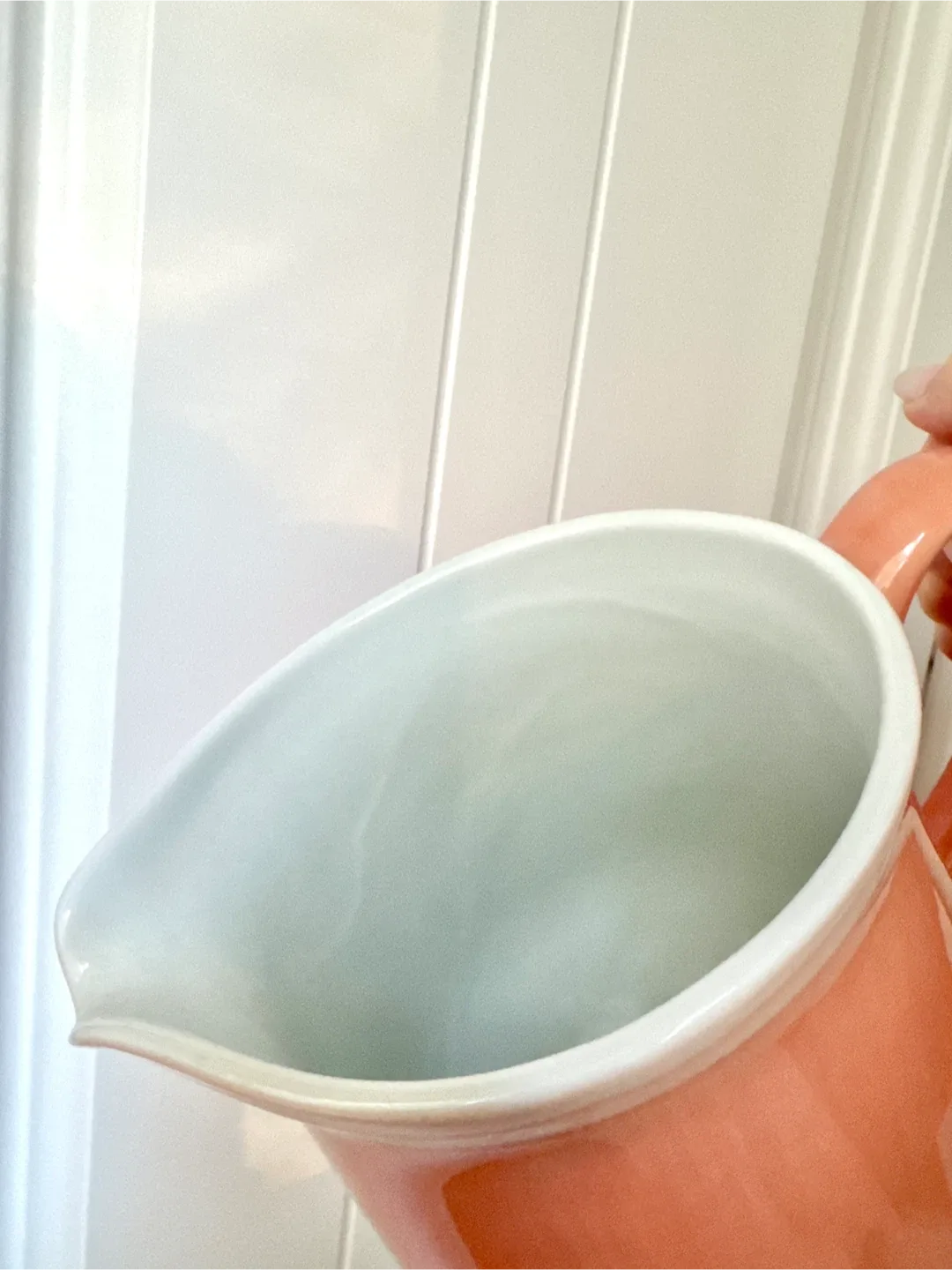 1998 Peach Ceramic Pitcher Vintage image indicator(4)