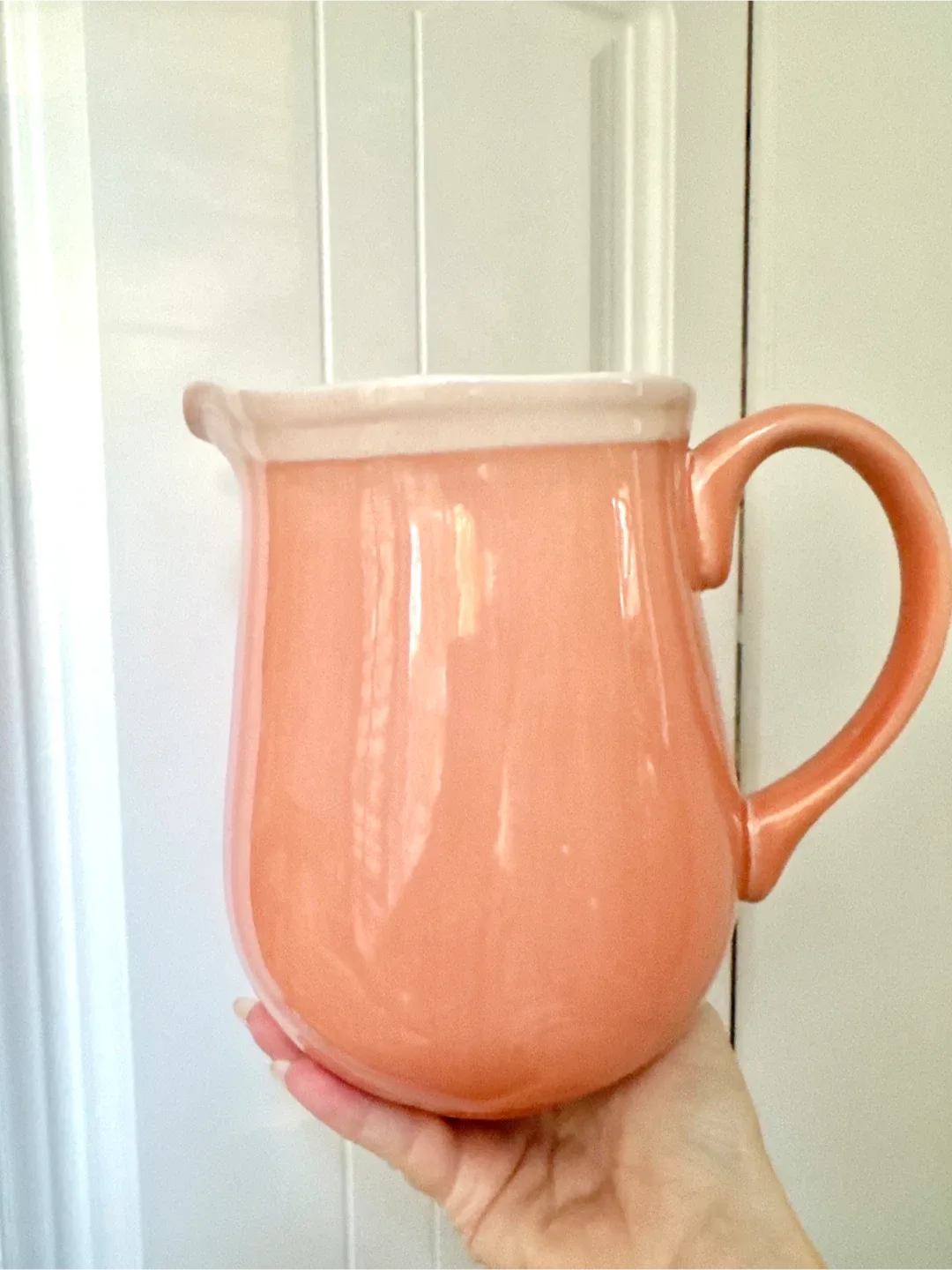 1998 Peach Ceramic Pitcher Vintage image indicator(2)