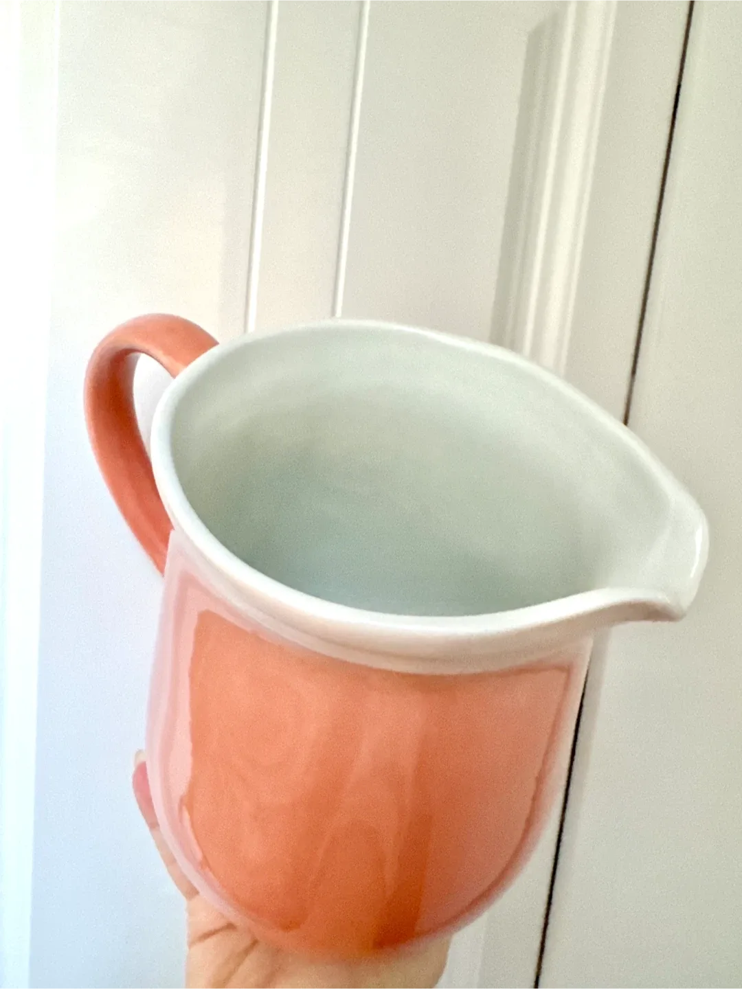 1998 Peach Ceramic Pitcher Vintage image indicator(8)