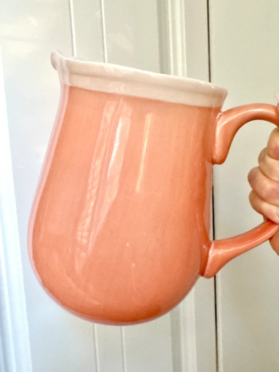 1998 Peach Ceramic Pitcher Vintage image indicator(10)