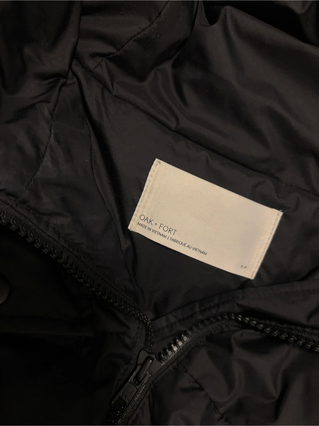 OAK + FORT Black Puffer Jacket - Size S - photo 4