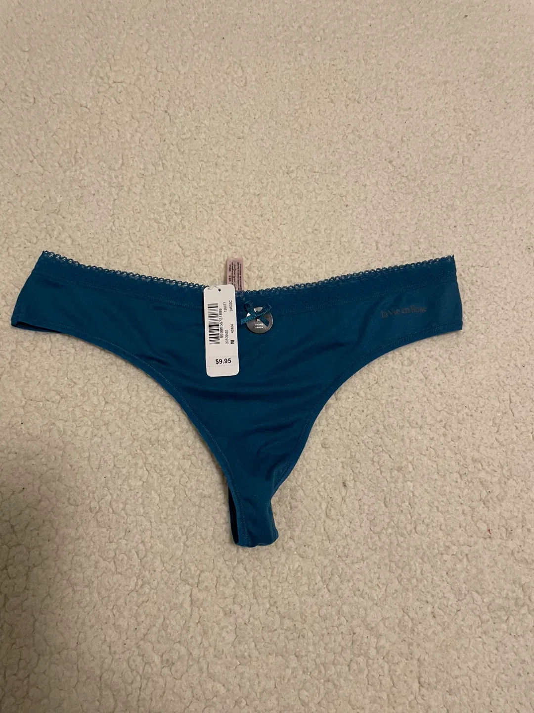 La Vie en Rose Thong - Size M - Teal thumbnail