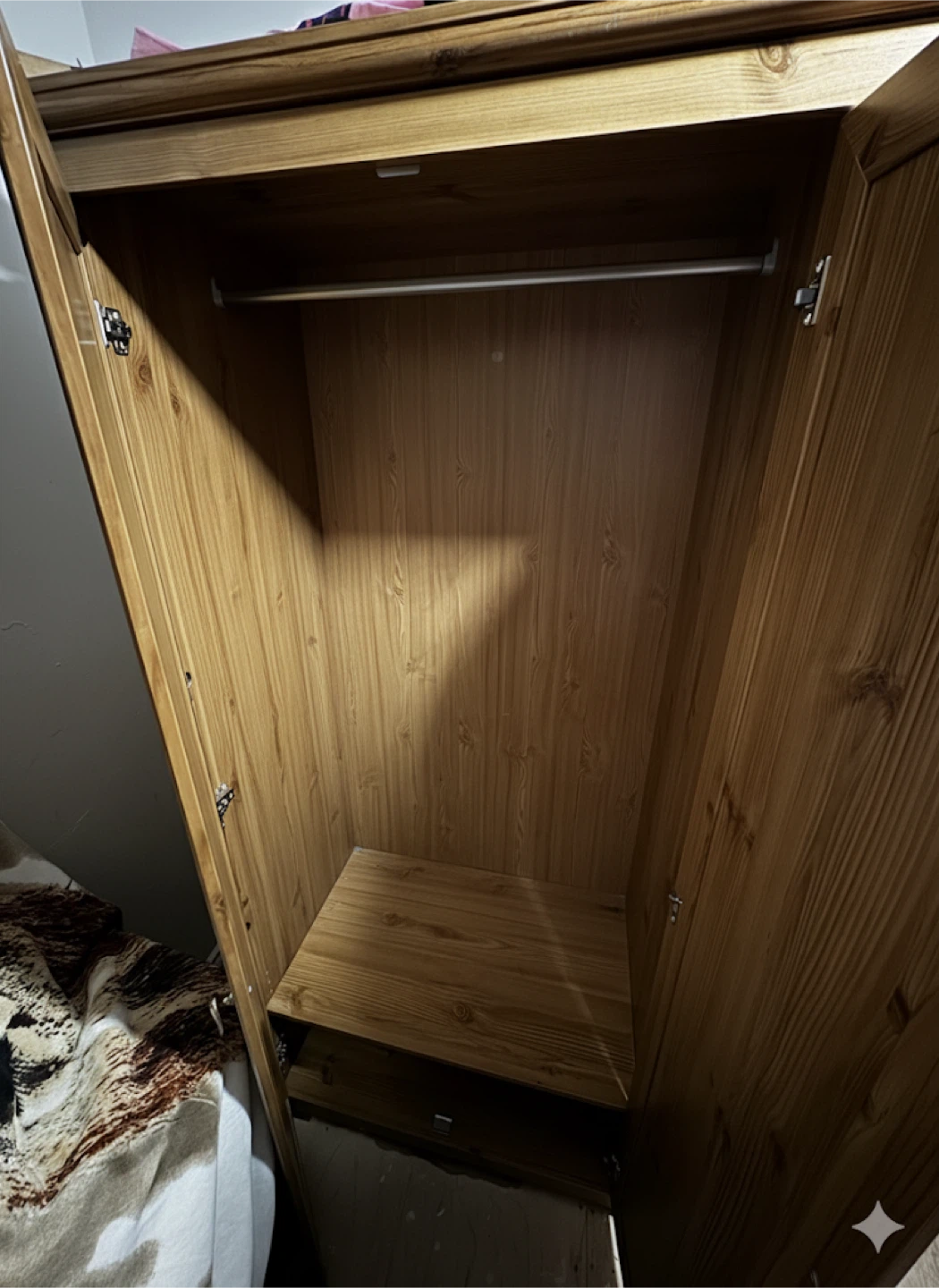 Wooden Wardrobe with Mirror Door - photo 2