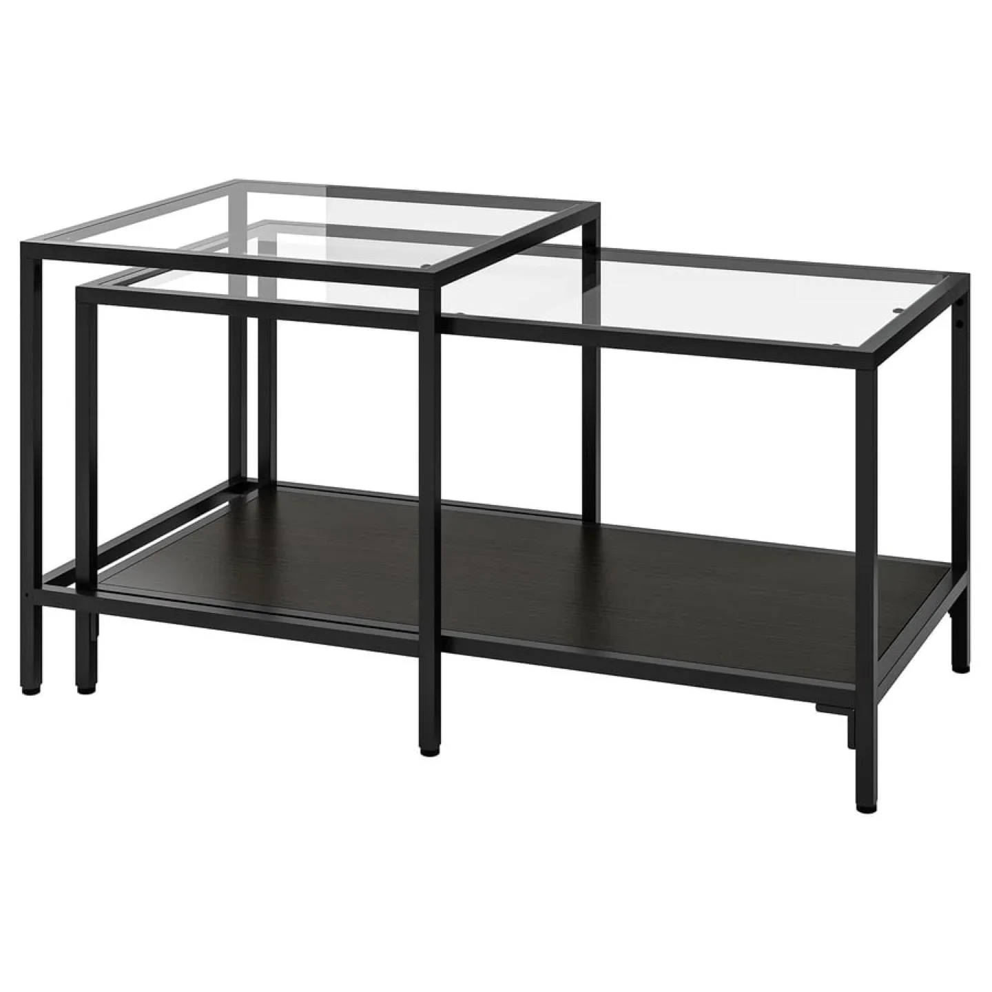 IKEA Vittsjö Nesting Tables, Black/Glass image indicator(3)