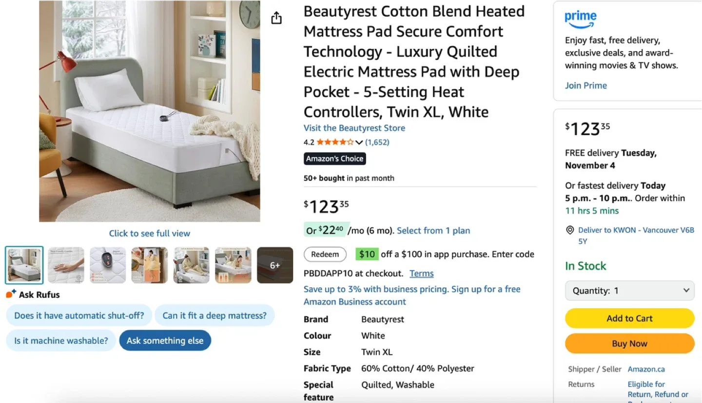 Heated Mattress Pad - Twin XL image indicator(4)