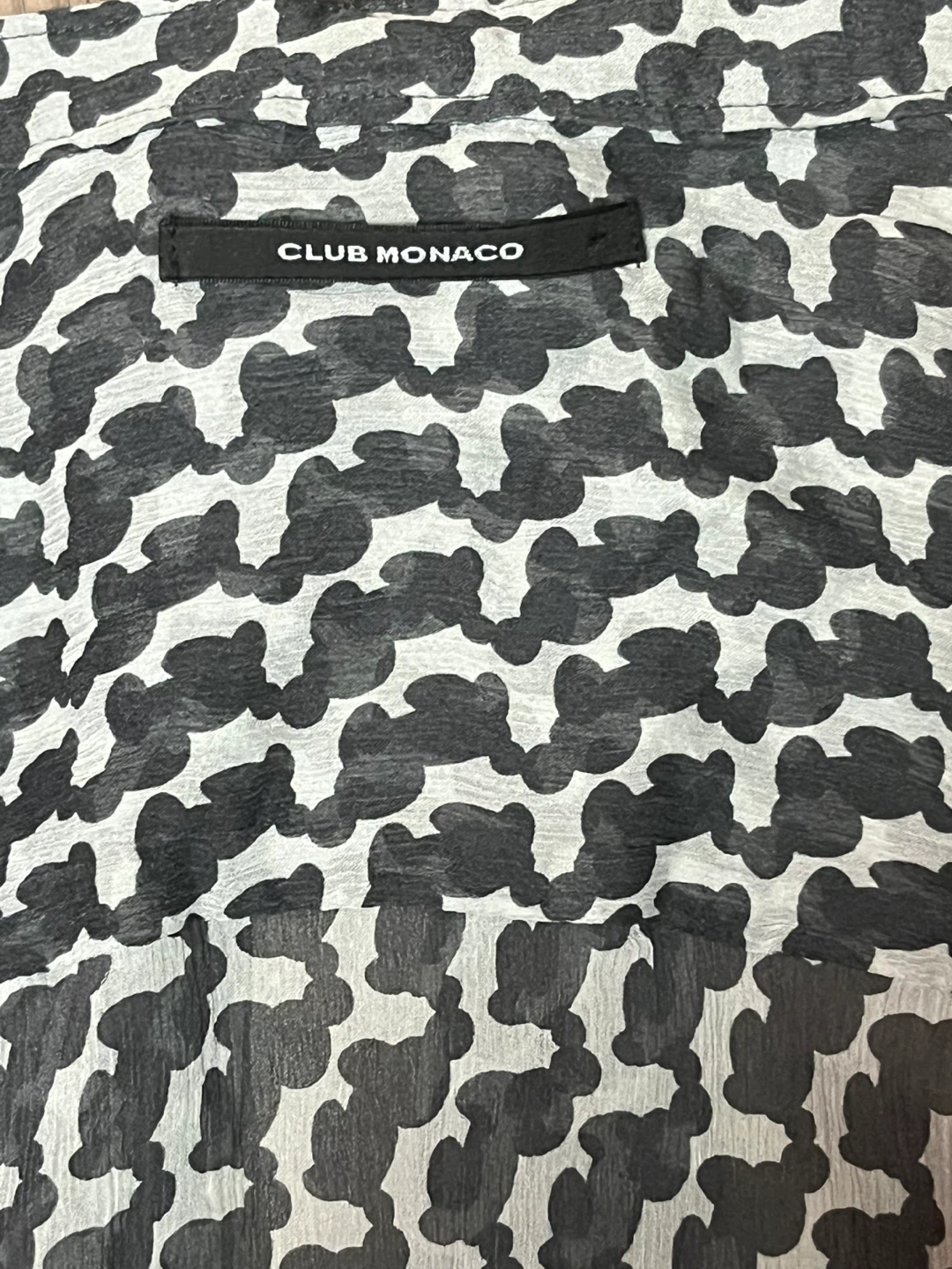 Club Monaco Blouse - Black & White Pattern - photo 4