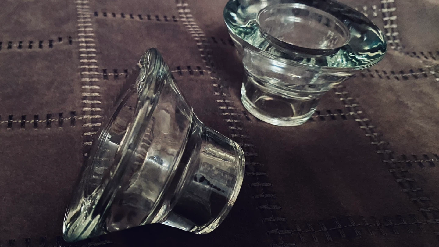 Clear Glass Candle Holders (Set of 2) - photo 3