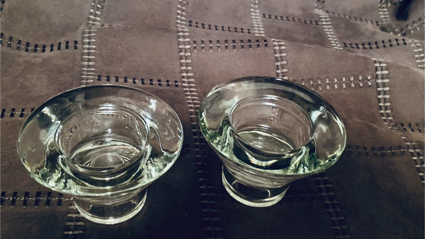 Clear Glass Candle Holders (Set of 2) - photo 2