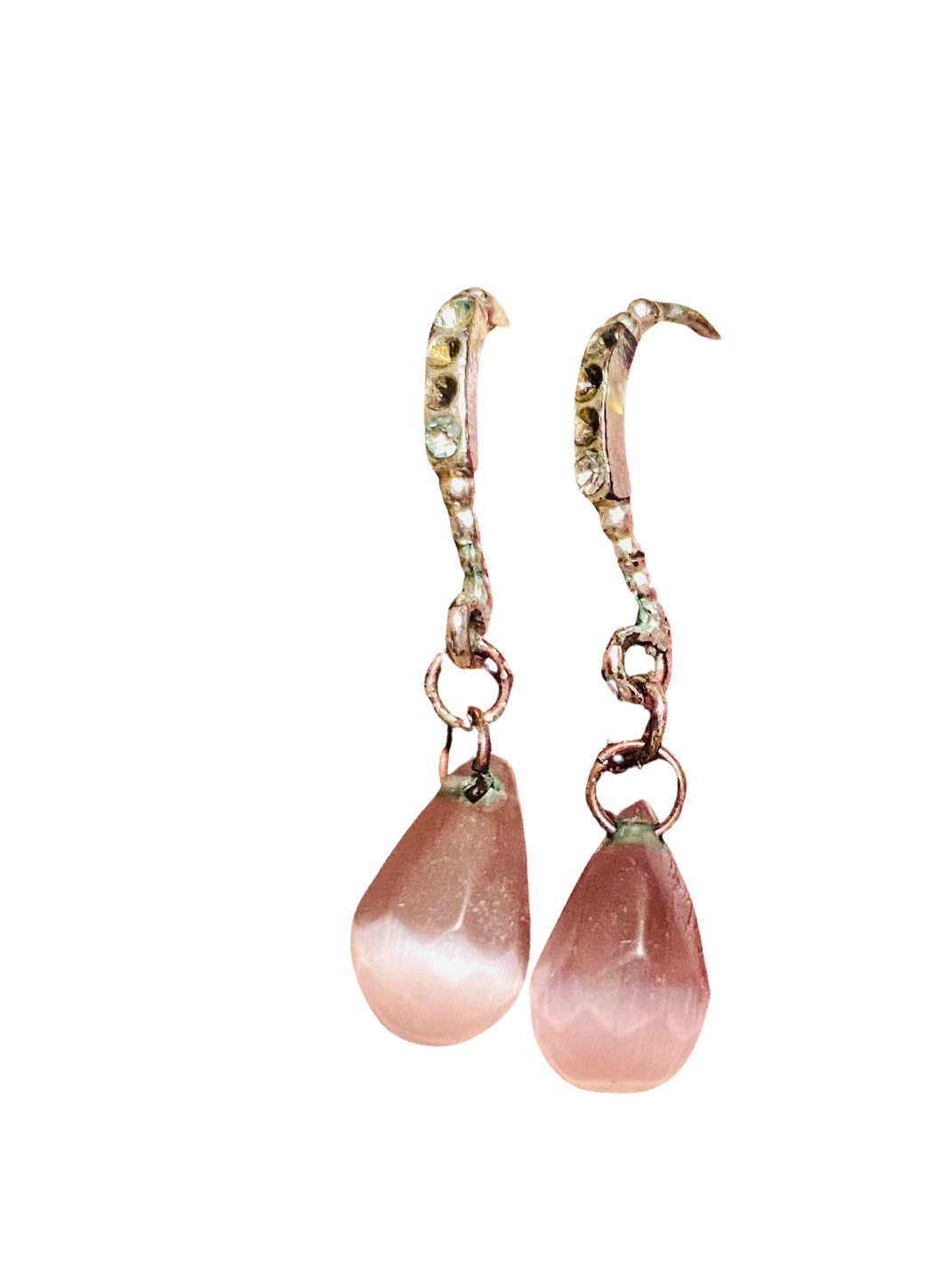 Drop Earrings with Purple Stone
