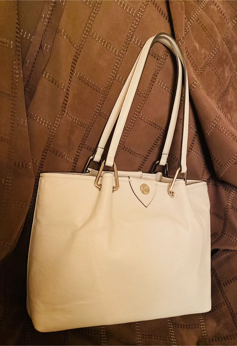 New Anne Klein Cream Tote Bag image indicator(2)