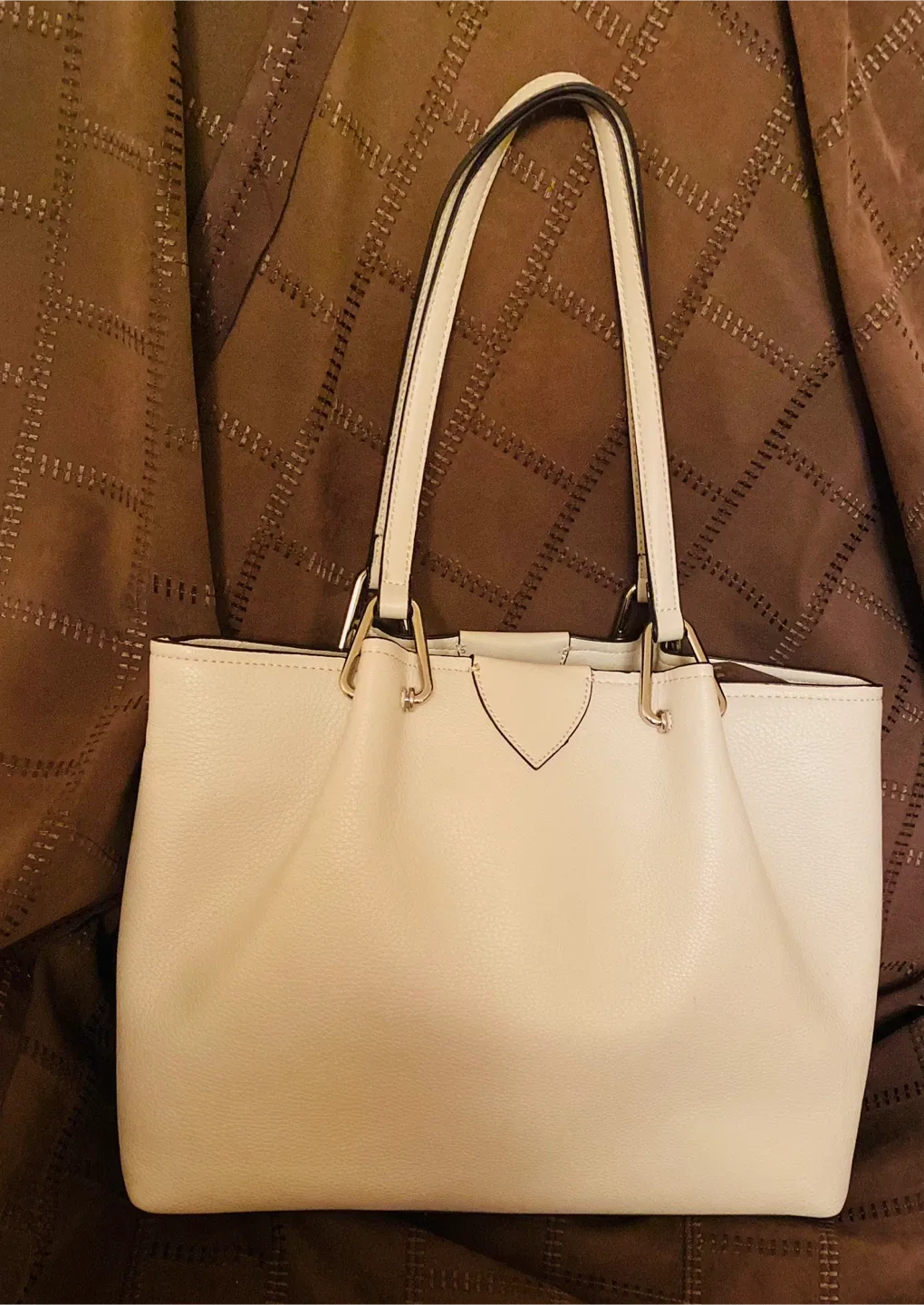 New Anne Klein Cream Tote Bag image indicator(3)