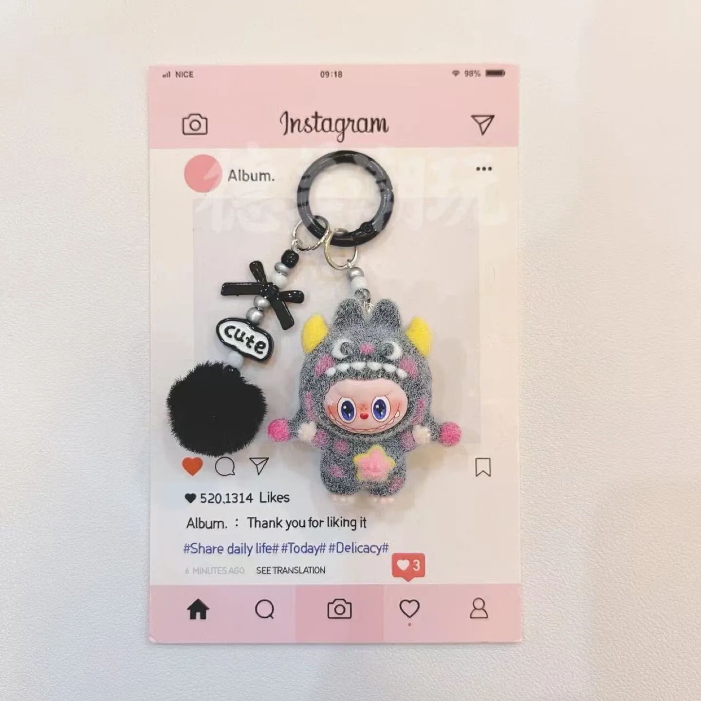 Cute Labubu Keychain image indicator(2)