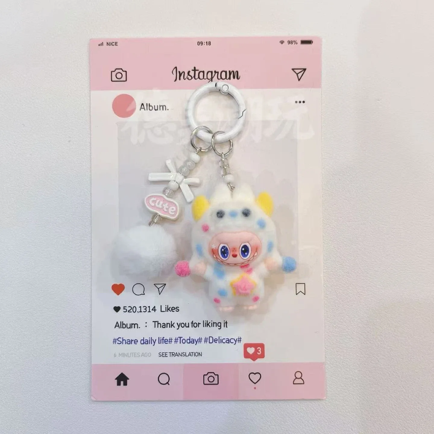 Cute Labubu Keychain image indicator(4)