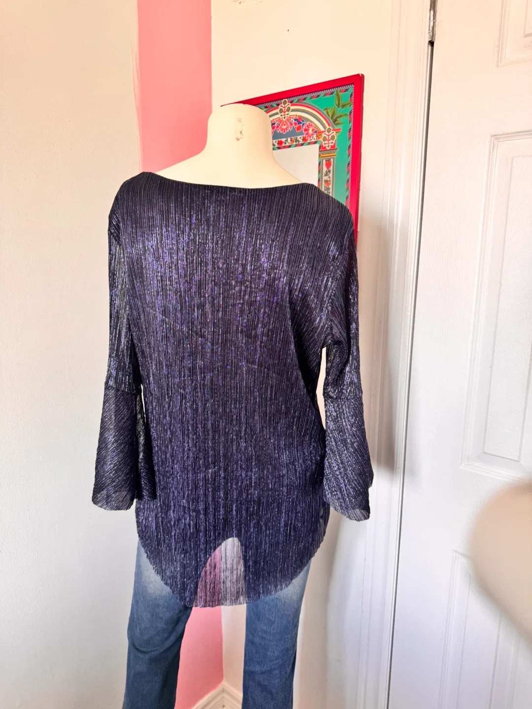 Sparkly Textured Blue Blouse image indicator(3)