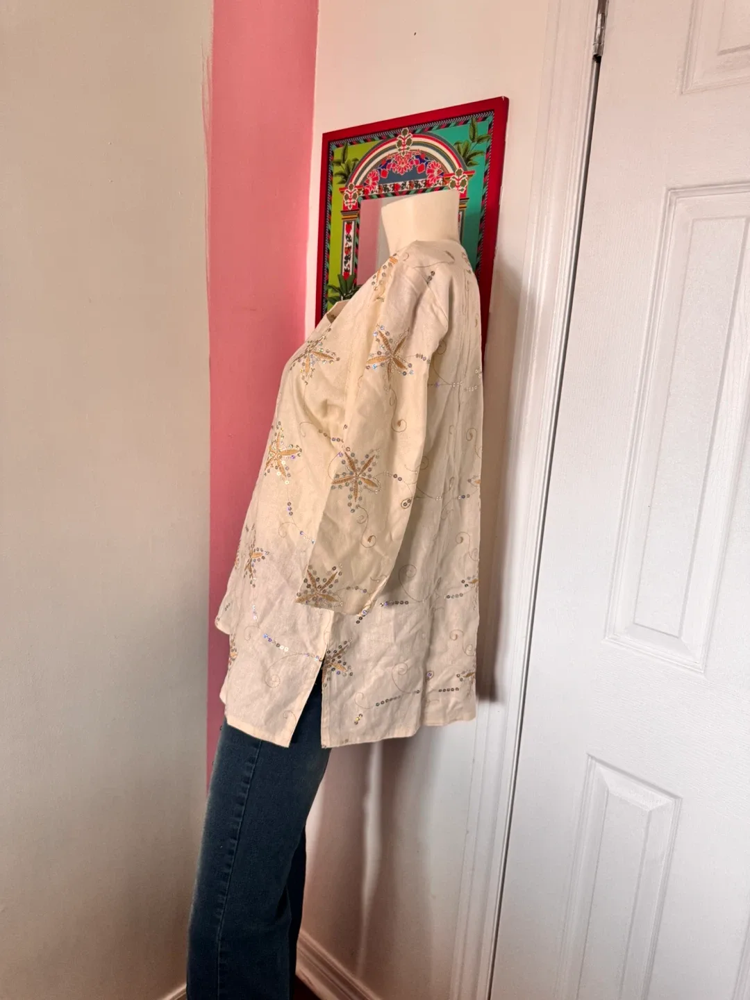 Cream Sequin Embellished Top image indicator(4)