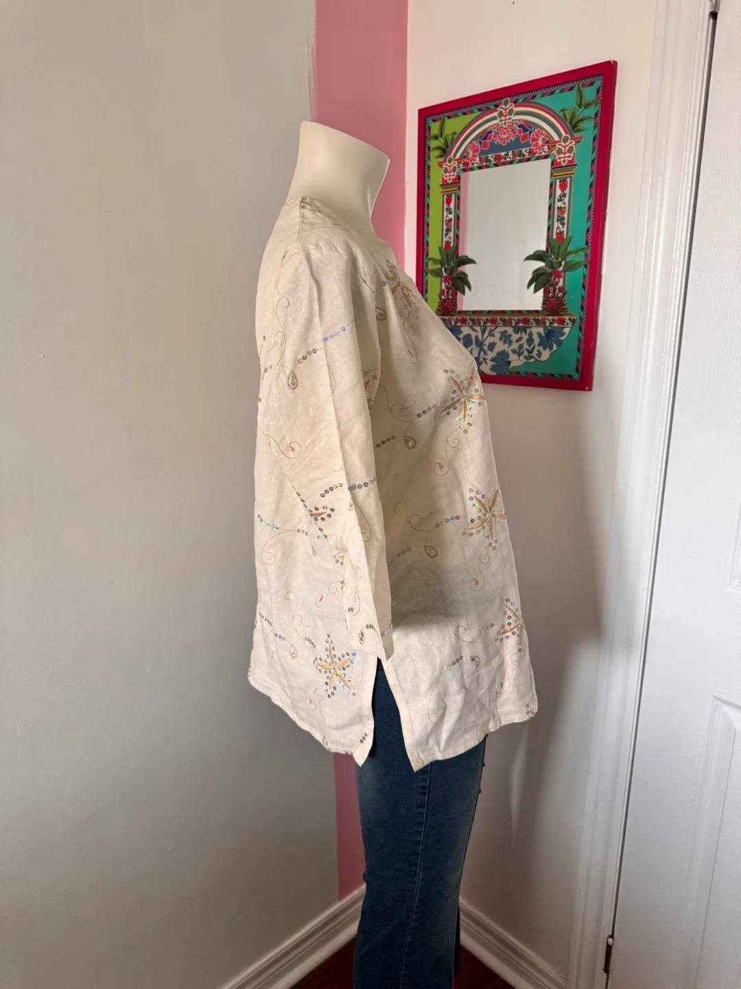 Cream Sequin Embellished Top image indicator(2)