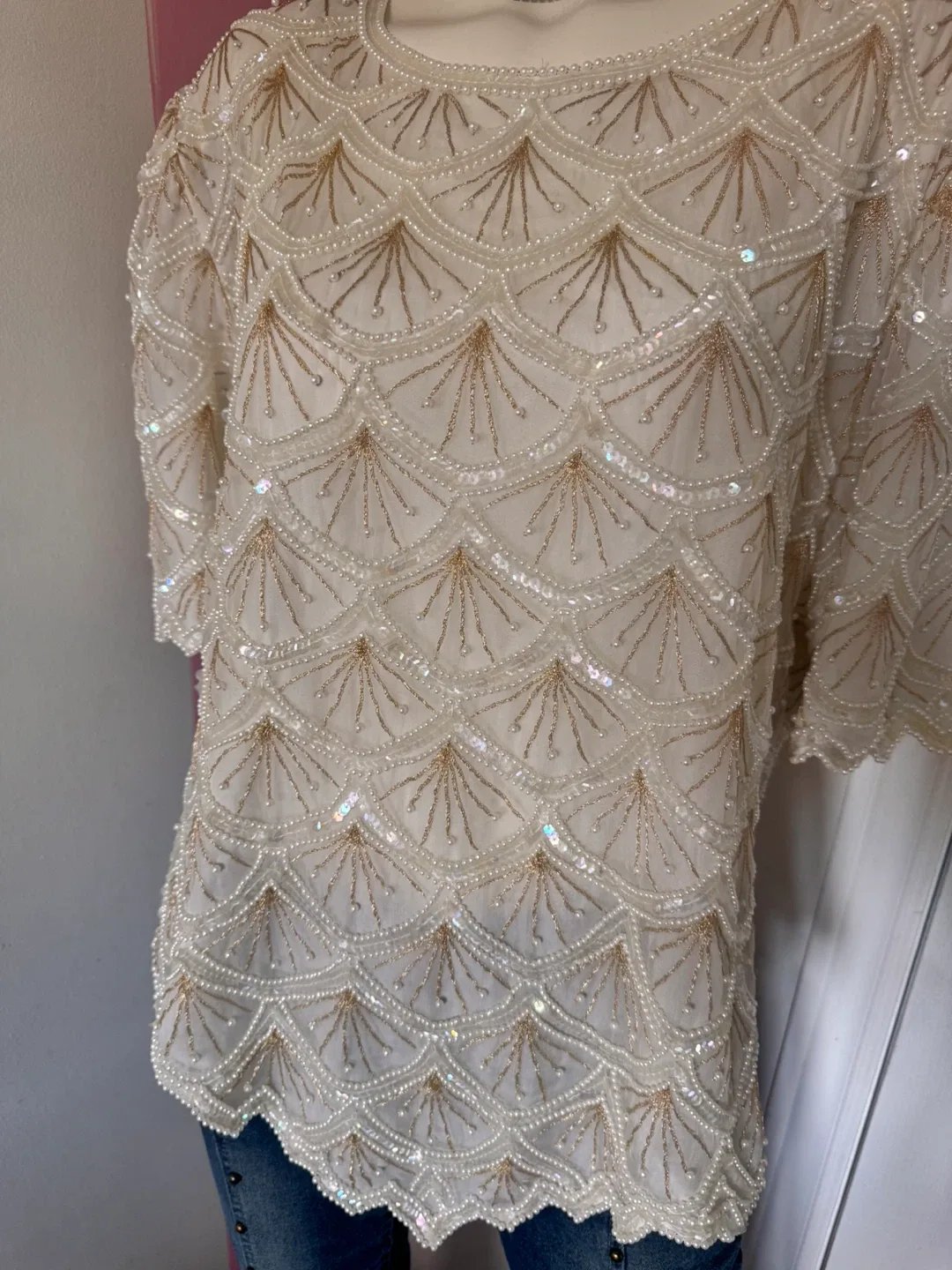 Embellished Top with Shoulder Pads image indicator(7)