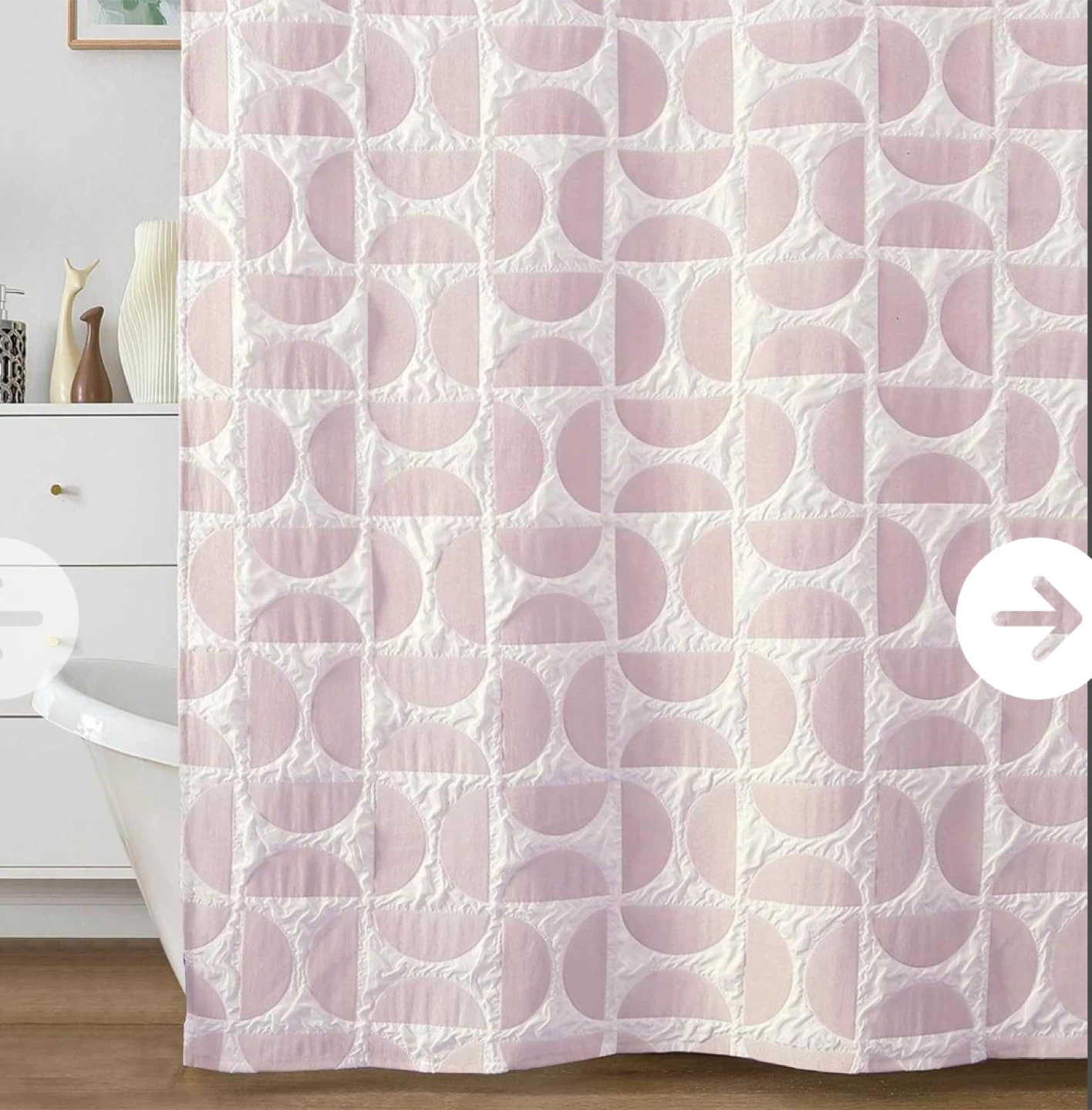 Aiyufeng White and Pink Shower Curtains