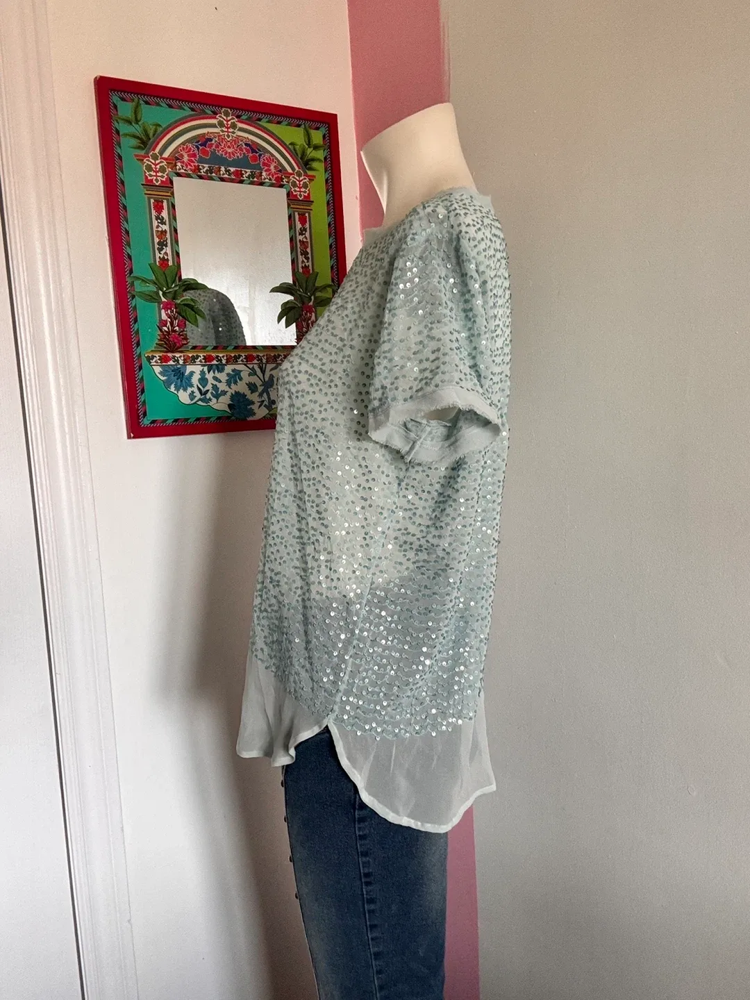 DKNY Blue Sequin Top image indicator(2)