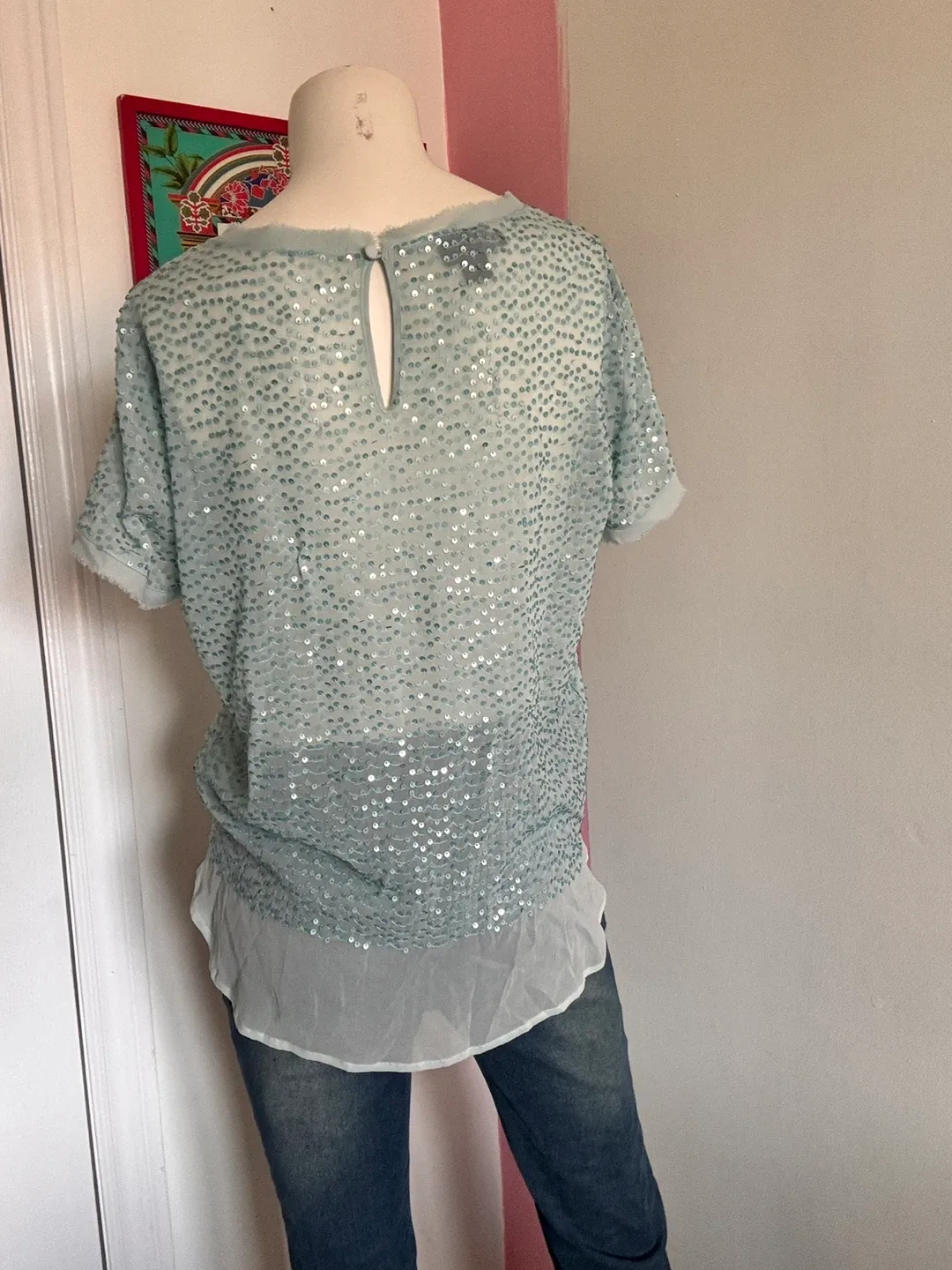 DKNY Blue Sequin Top image indicator(3)