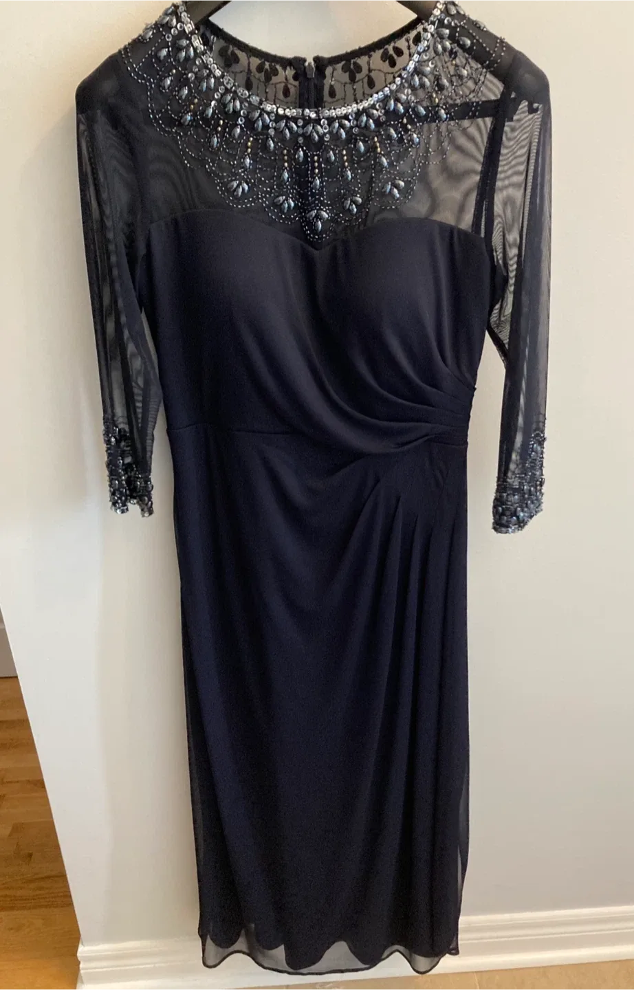Ladies navy beaded dress. Size 8. Mount Albert pickup image indicator(2)