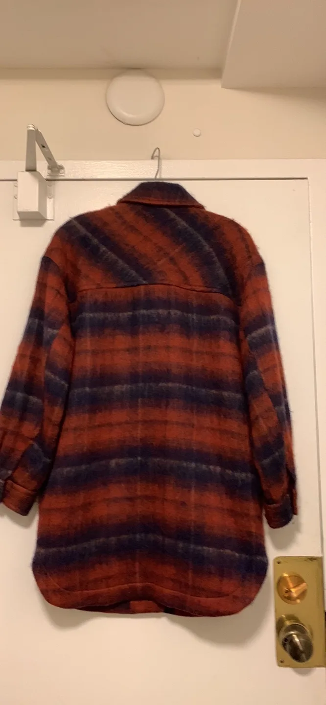 Topshop XS Plaid Oversized Shirt Jacket image indicator(2)
