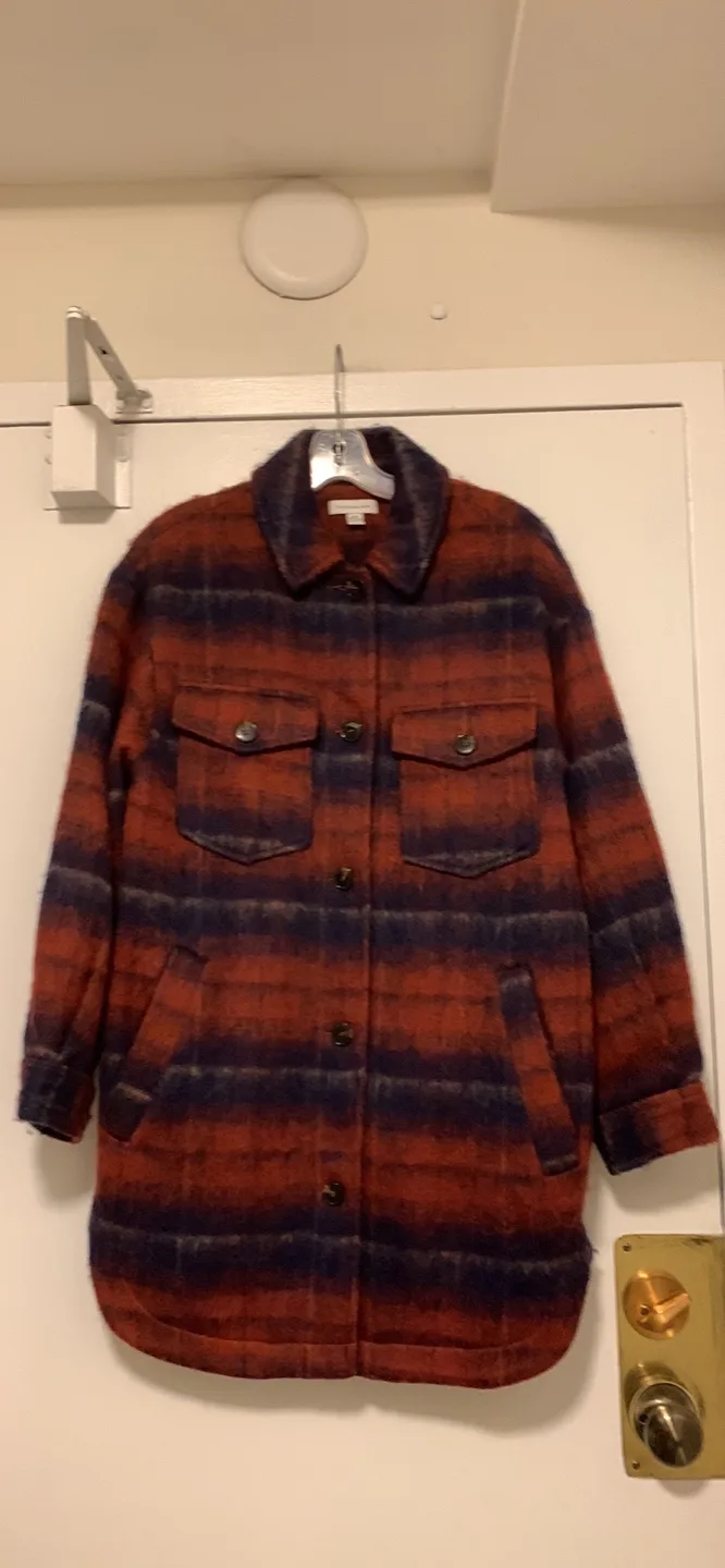 Topshop XS Plaid Oversized Shirt Jacket thumbnail