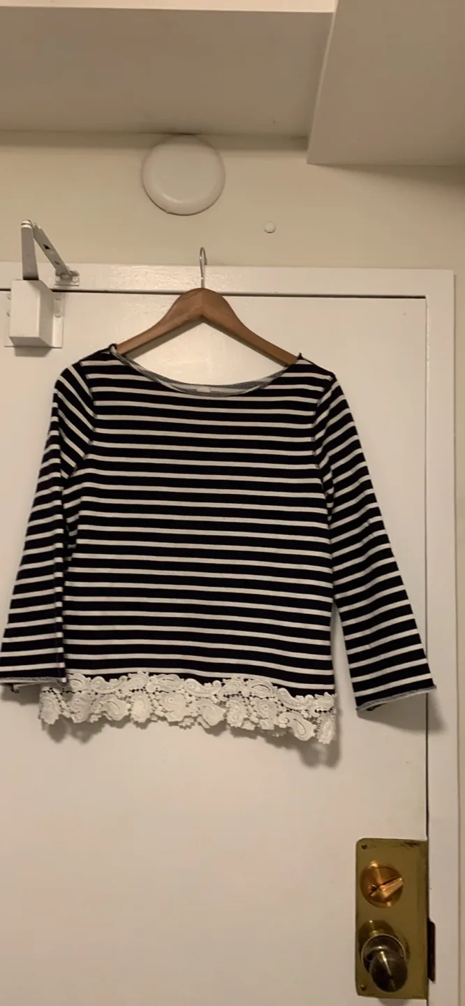 Striped Top with Lace Trim thumbnail