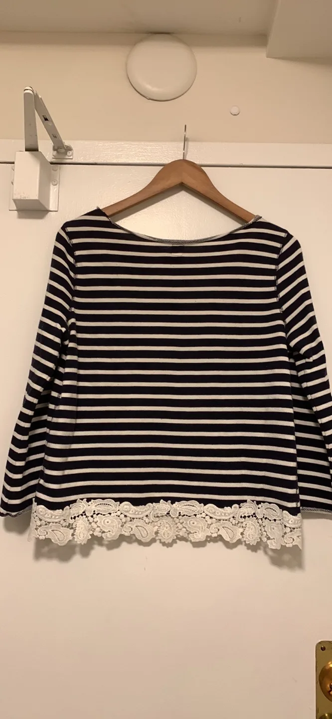Striped Top with Lace Trim image indicator(2)