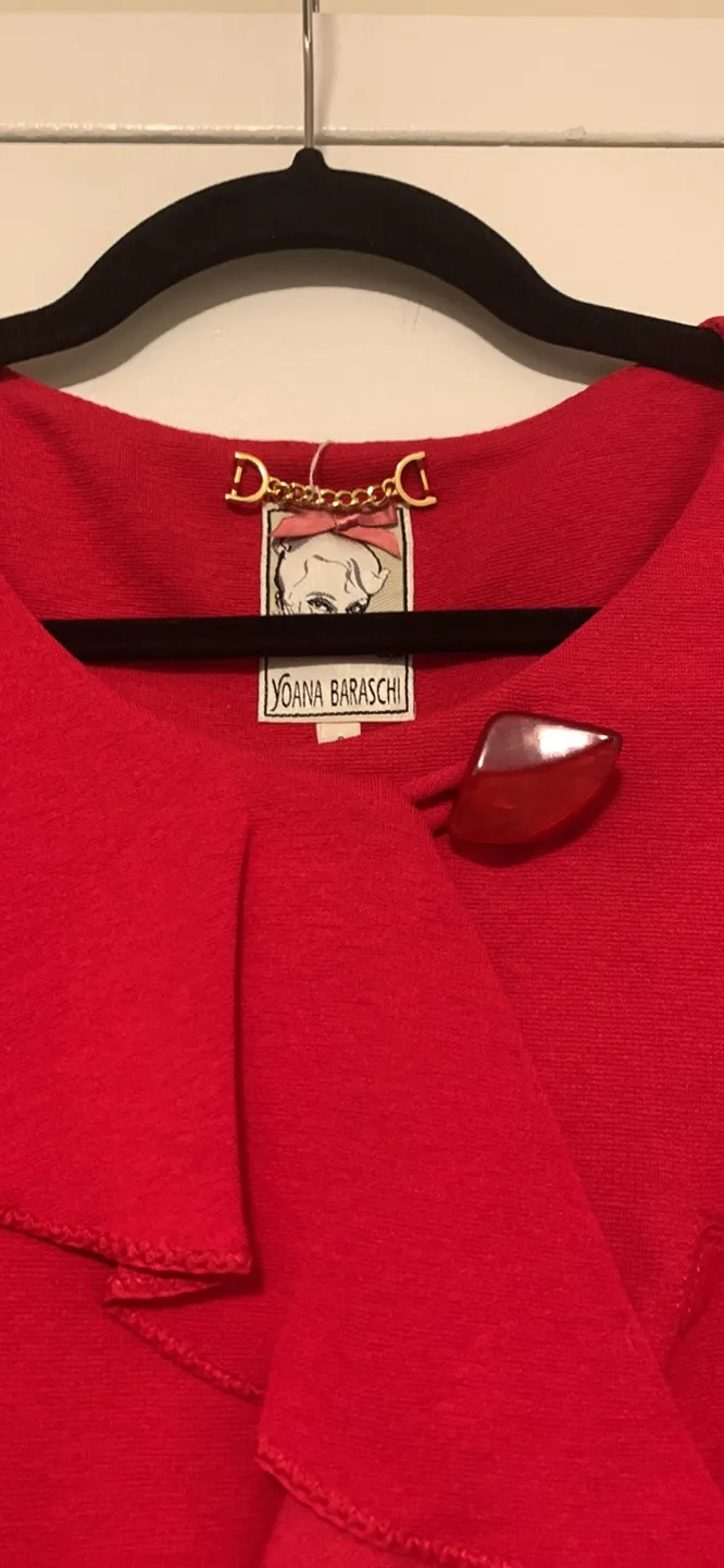 Yoana Baraschi Red Ruffle Blazer image indicator(4)