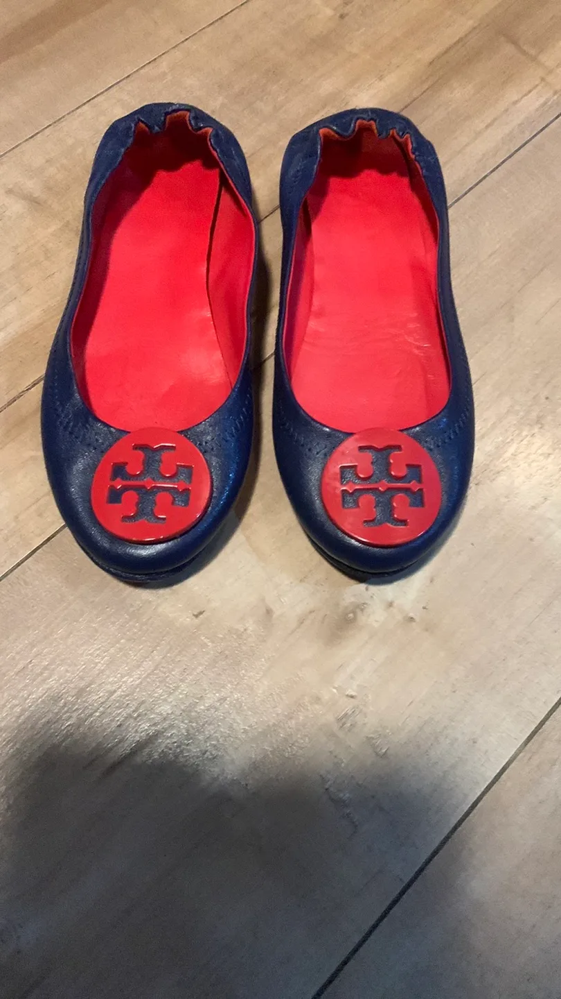 Tory Burch Ballet Flats - Blue & Red - Size 7.5 thumbnail