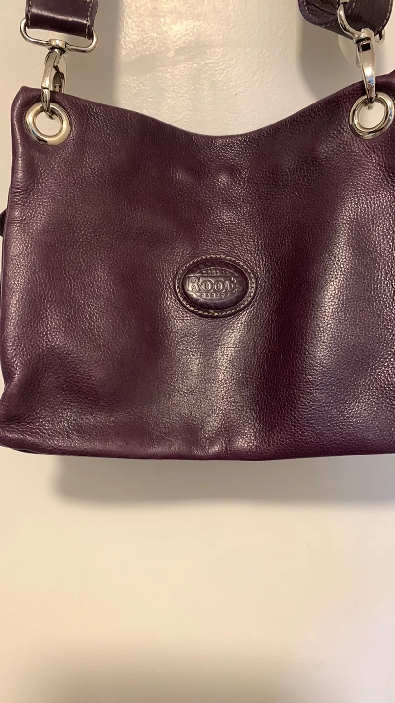 Roots Leather Crossbody Bag - Plum image indicator(3)