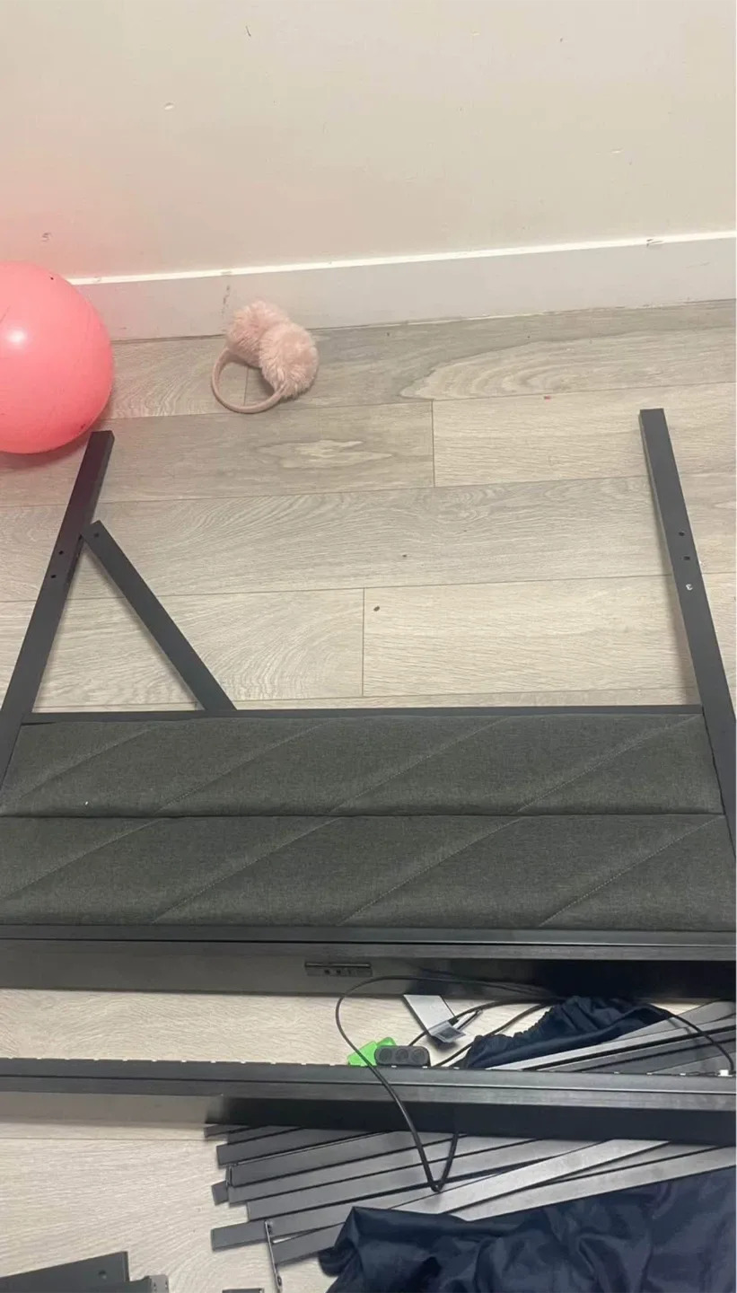 Upholstered twin size Bed Frame - Grey image indicator(3)