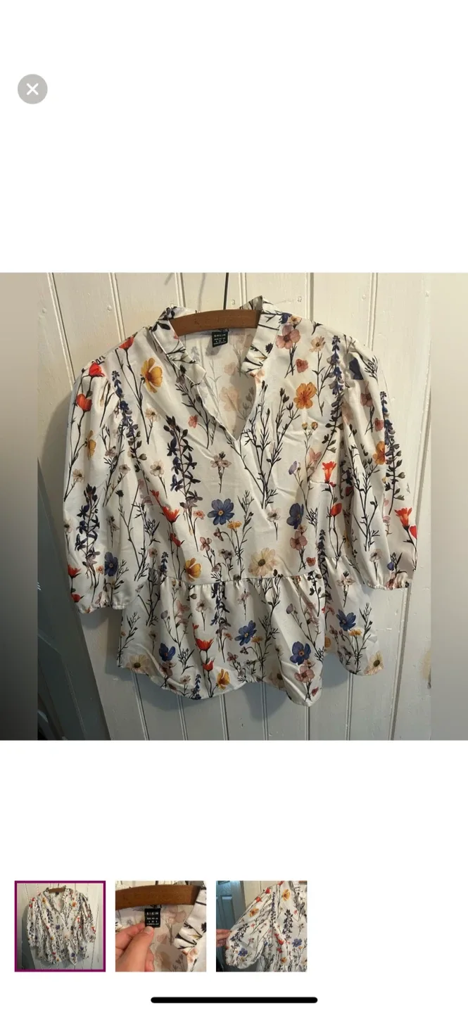 Shein Floral & Polka Dot Blouses - Size small thumbnail