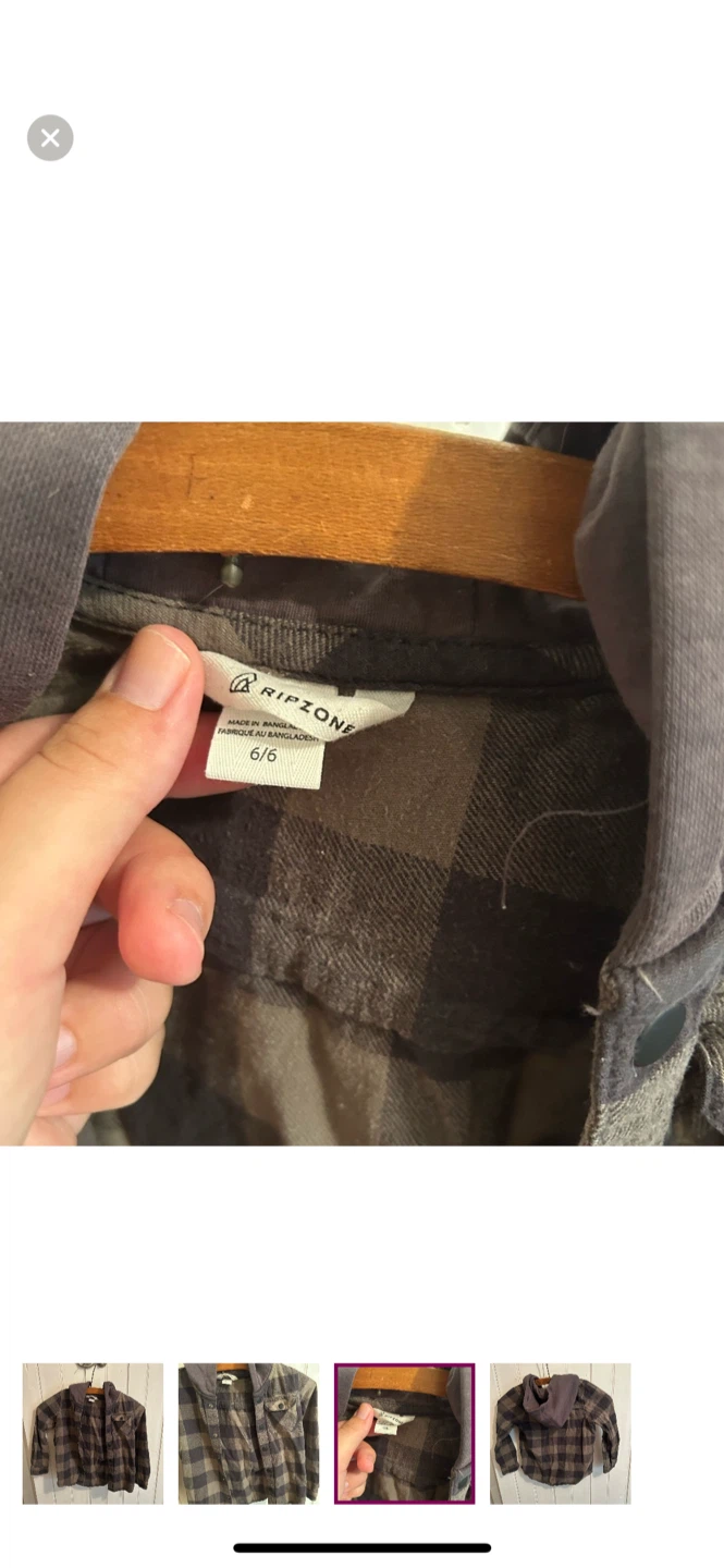 Ripzone Size 6/6X Flannel Hoodie - photo 3