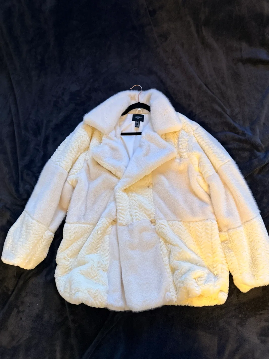 Forever 21 Fur Cream Coat
