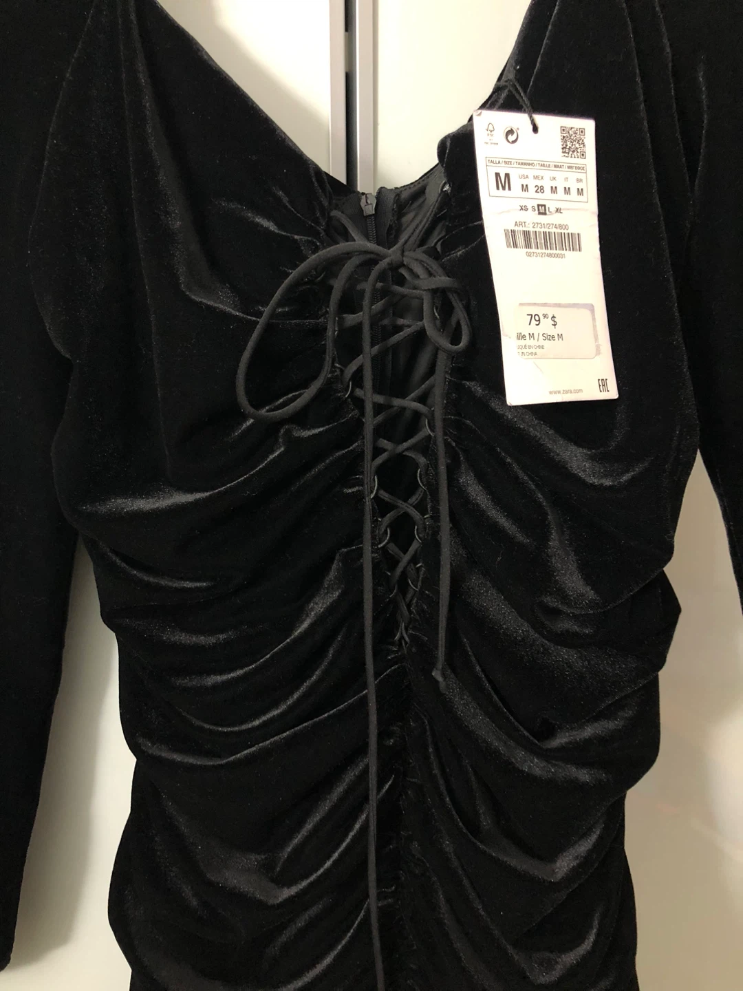 NEW. Zara black velvet dress - photo 2