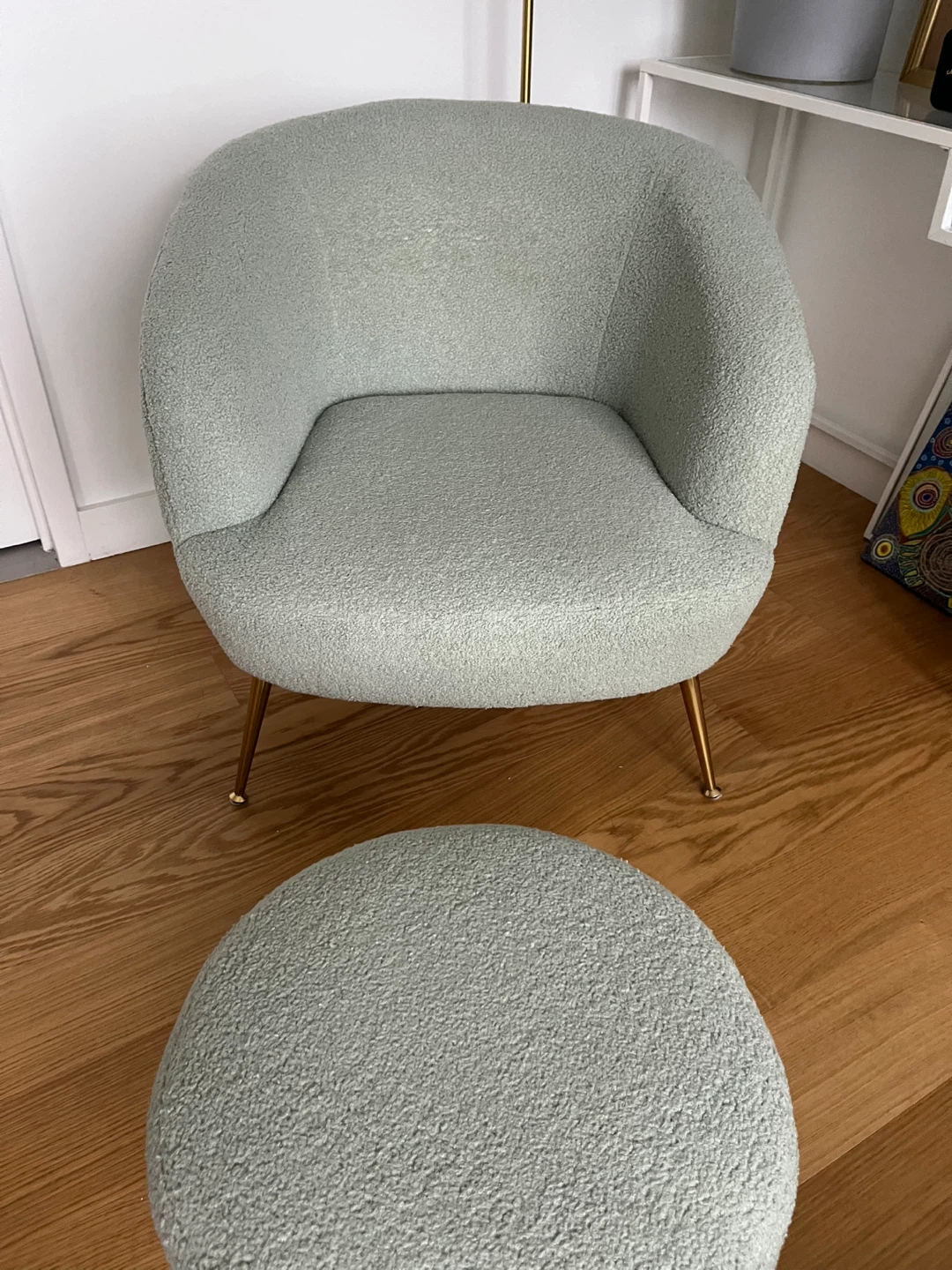 Mint Green Devion Armchair with Ottoman - photo 3