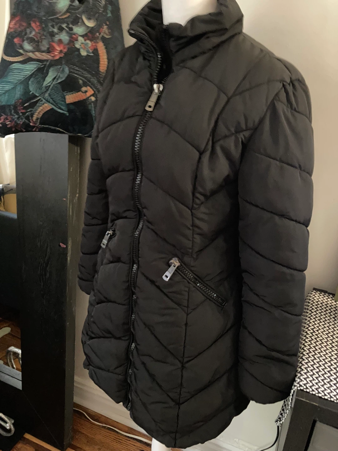 Black Puffer Coat - photo 2