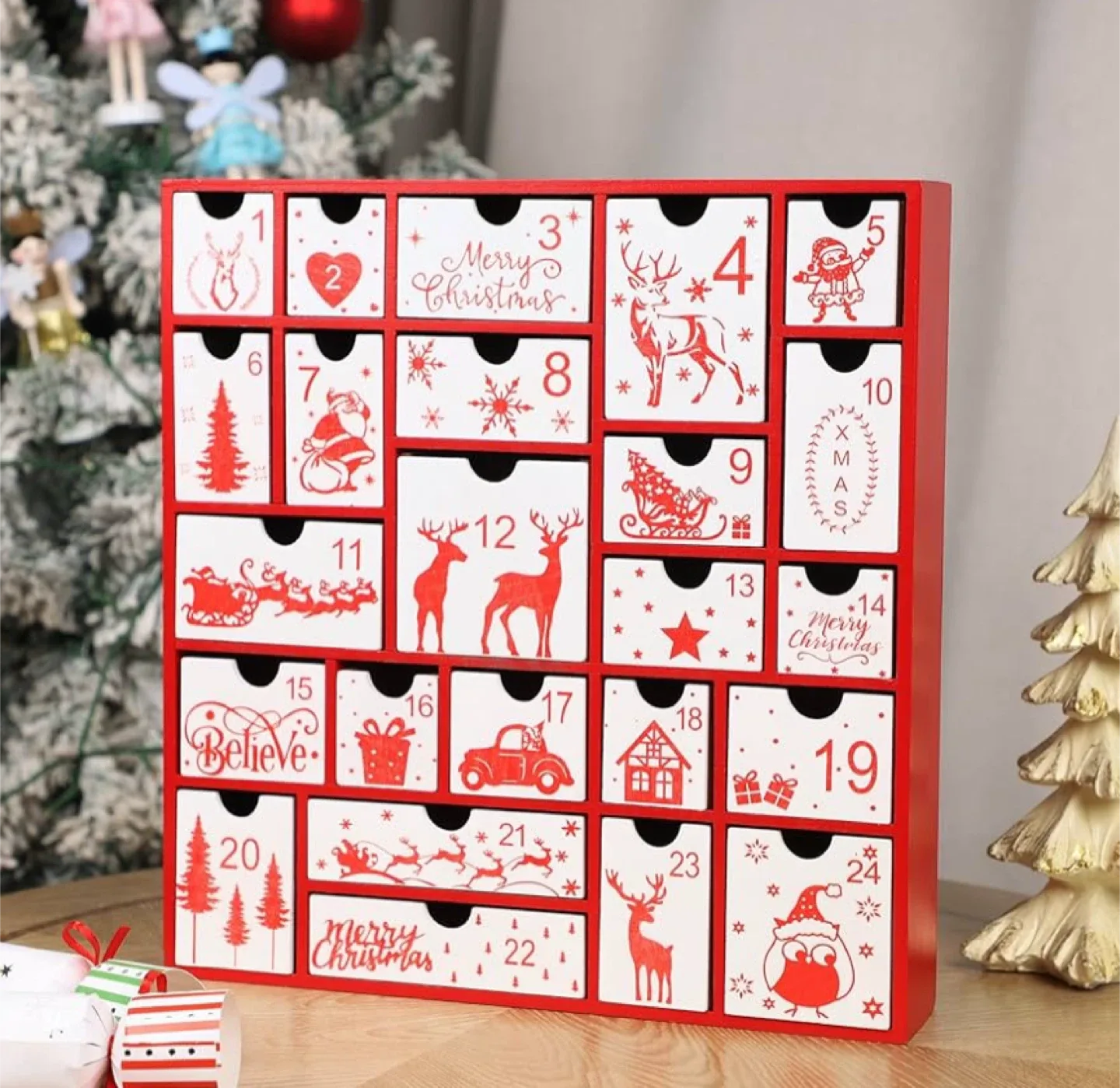 Christmas Advent Calendar with 24 Drawers thumbnail