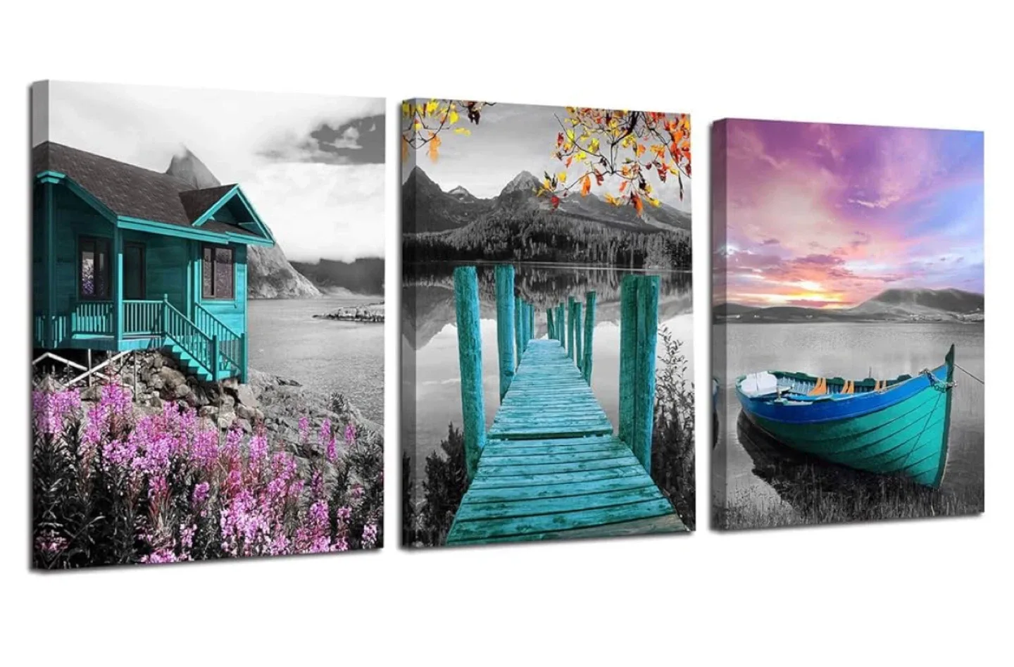 3 Panel Canvas Wall Art - 12inx16in Each thumbnail