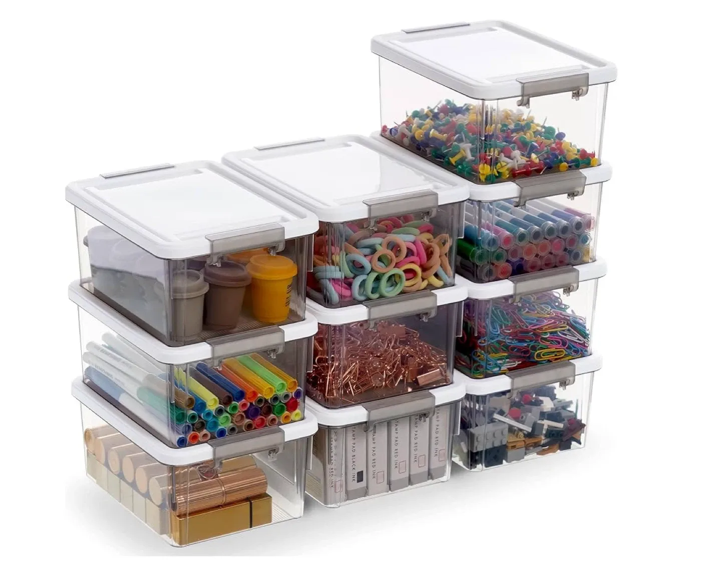 1.32 Quart Clear Storage Bins with Lids - Set of 10 thumbnail