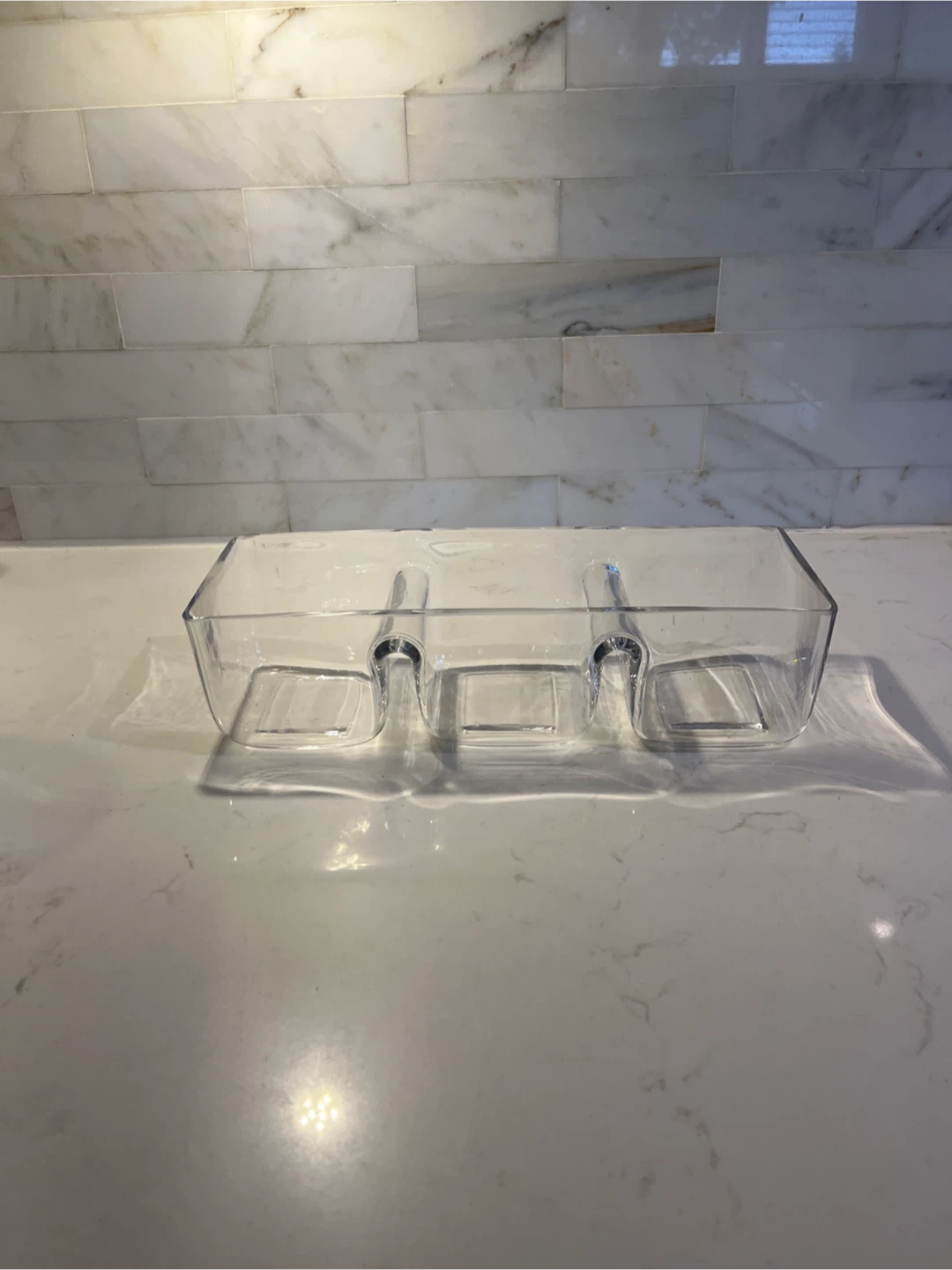 Clear Glass Condiment Tray