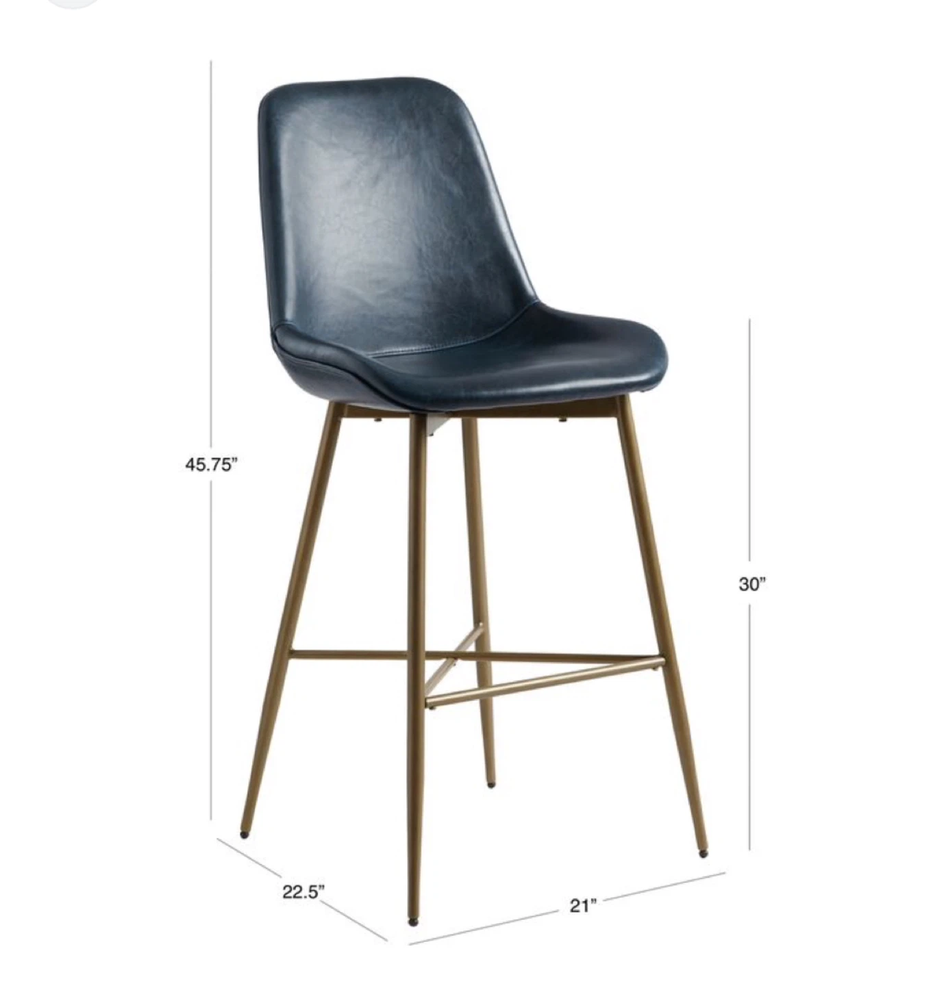 Set of 4- Black Leather Bar Stools - photo 3