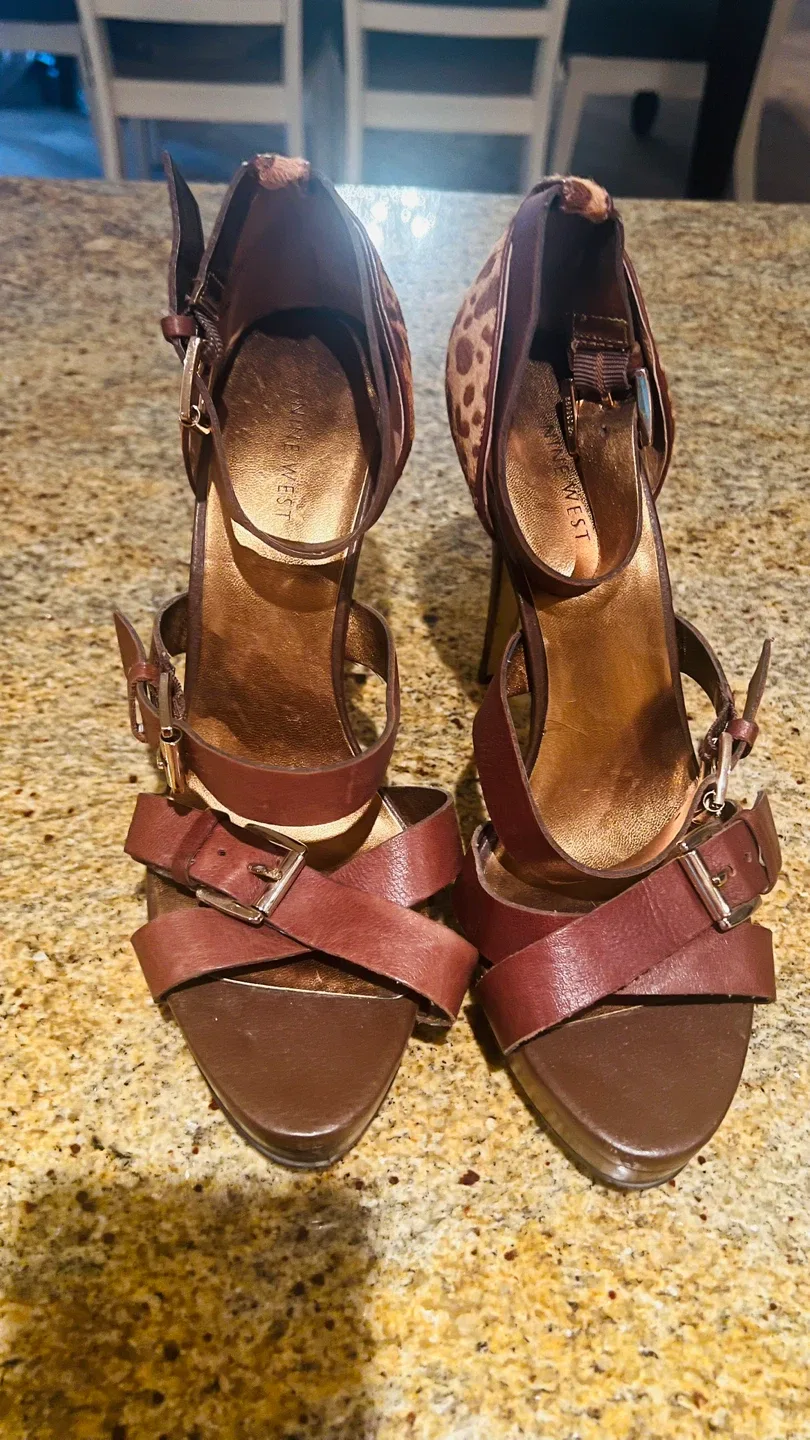 Nine West Leopard Print Ladies Heels, Size 10 image indicator(2)