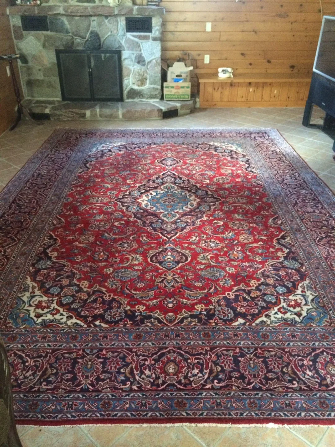 Vintage Wool Pile Persian Rug 13.5 x 10 ft image indicator(2)