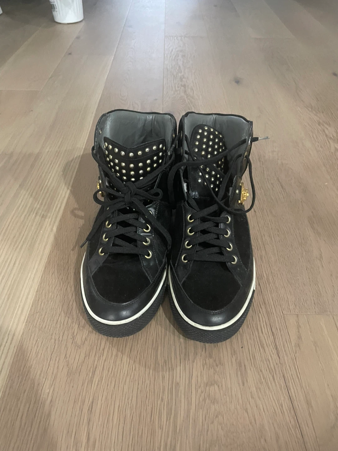 Versace Studded High-Top Sneakers - photo 2