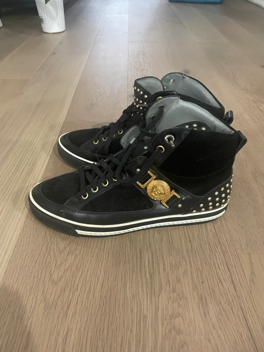 Versace Studded High-Top Sneakers
